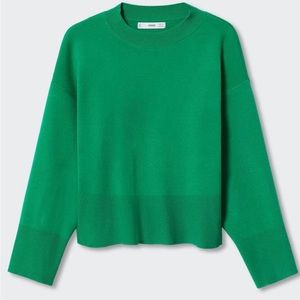 MANGO Oversize Knit Sweater - Green - XS
